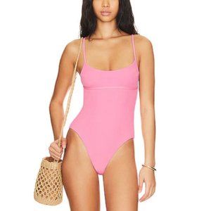 L*Space hot pink ribbed one piece swimsuit